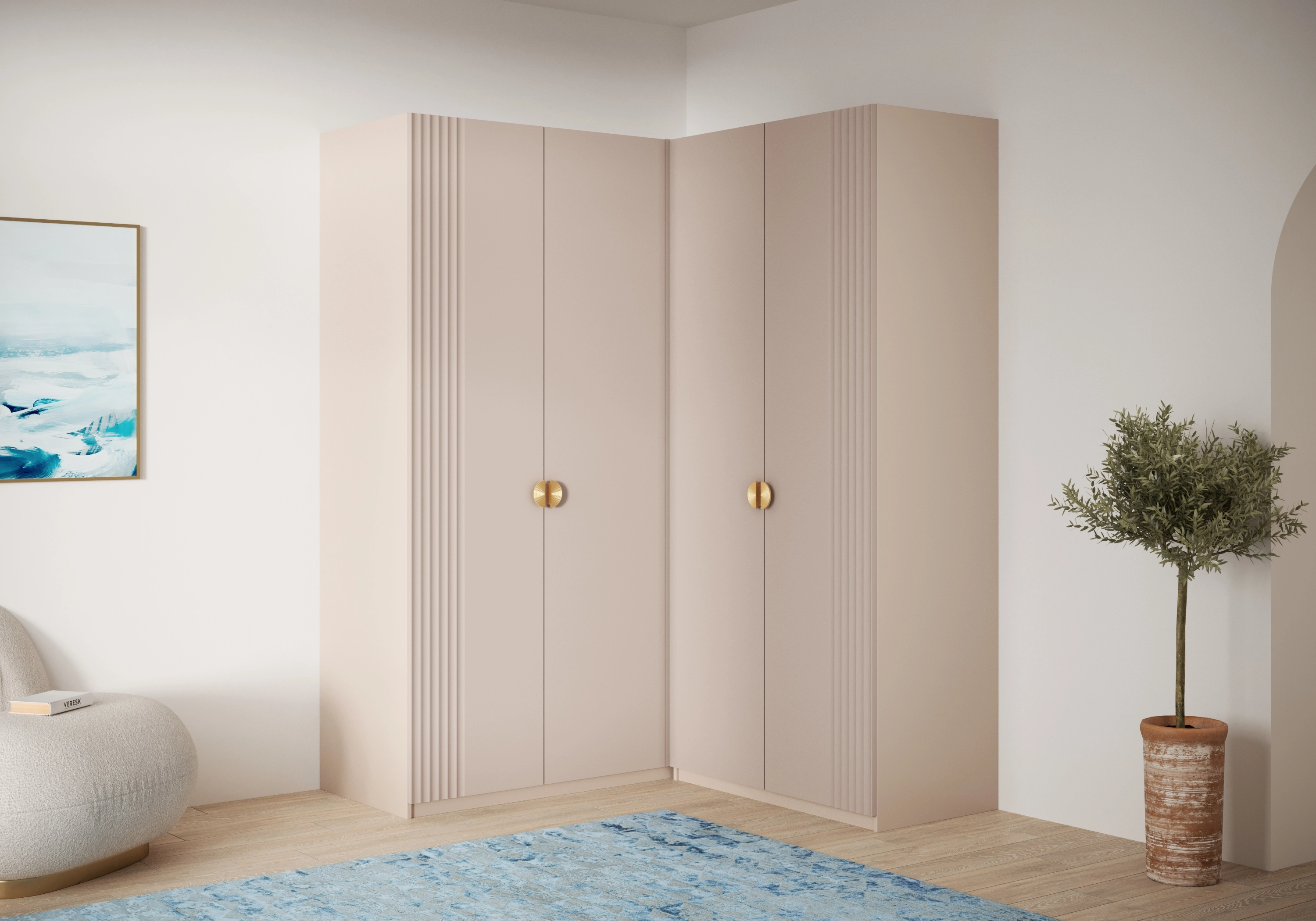 Распашной шкаф угловой Санторини-550 Лайф