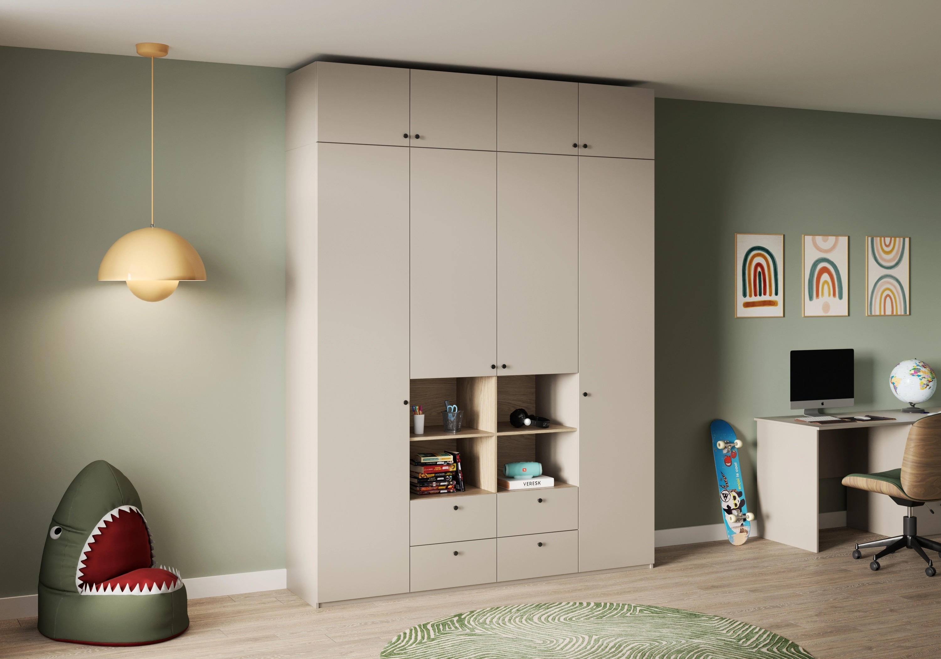 Распашной шкаф Моццо-4.1 с антресолью