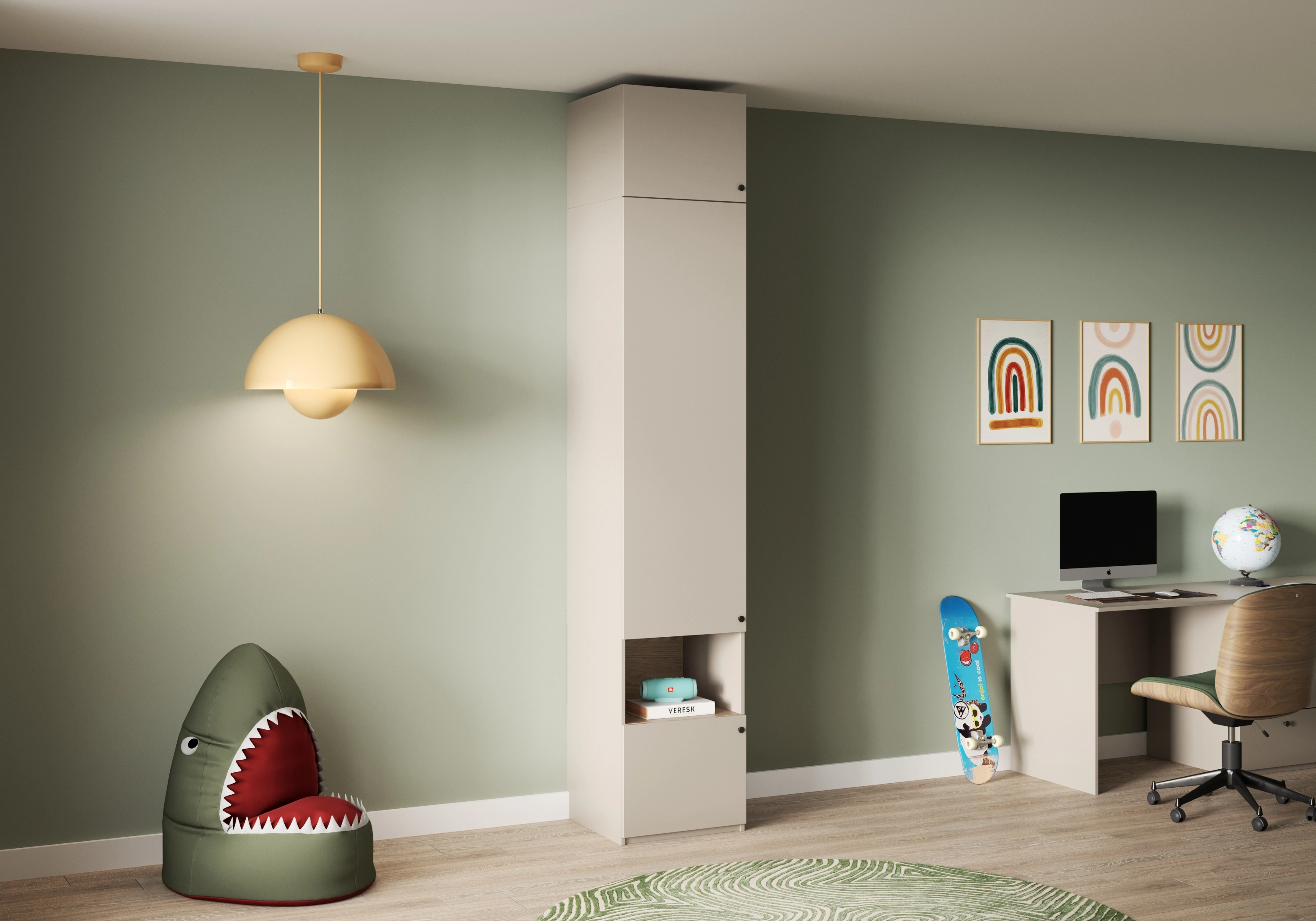 Шкаф-пенал Моццо-1 с антресолью