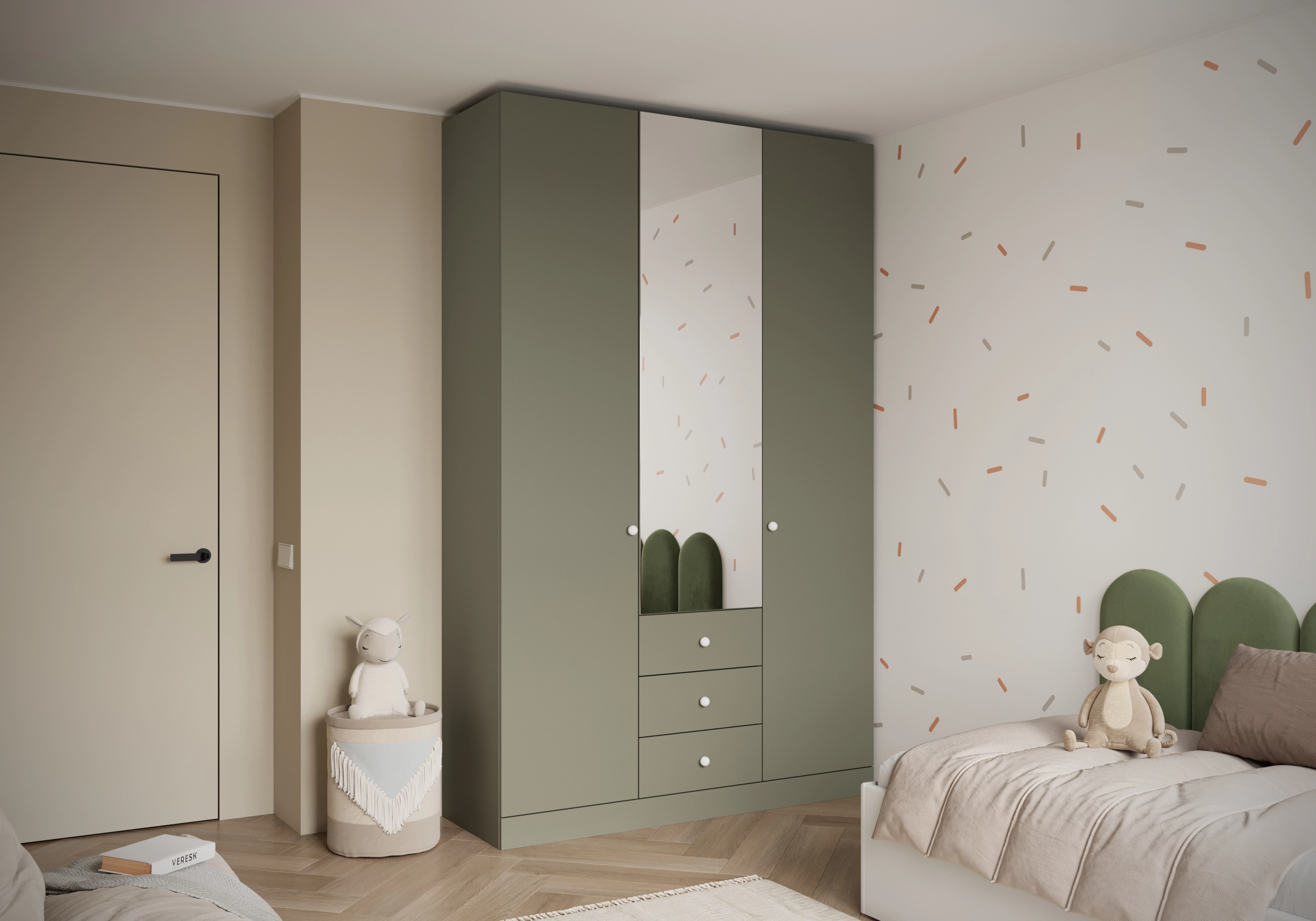 Распашной шкаф Капса-3.1.3 с зеркалом