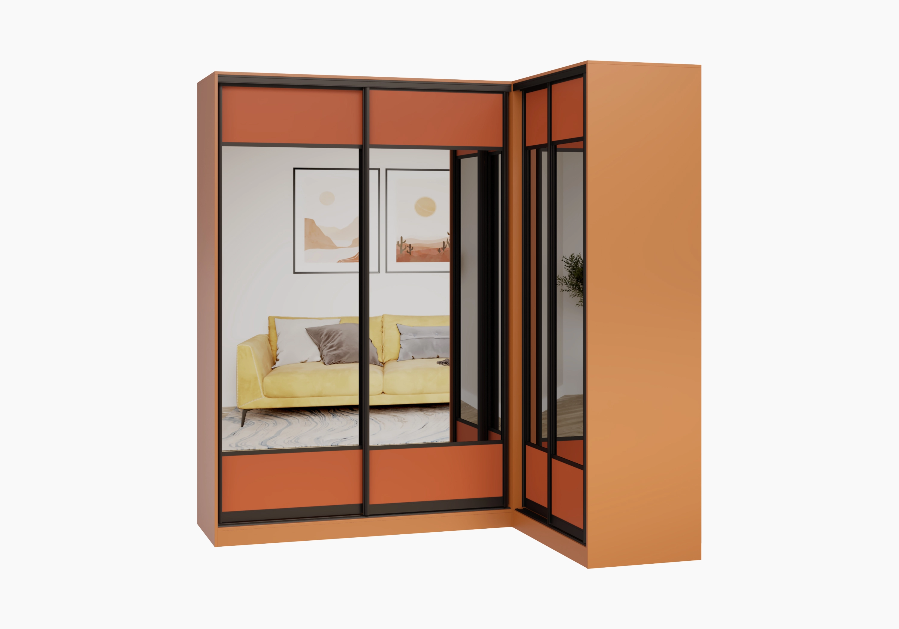 Шкаф-купе угловой Борден-6-1 1600 Премиум