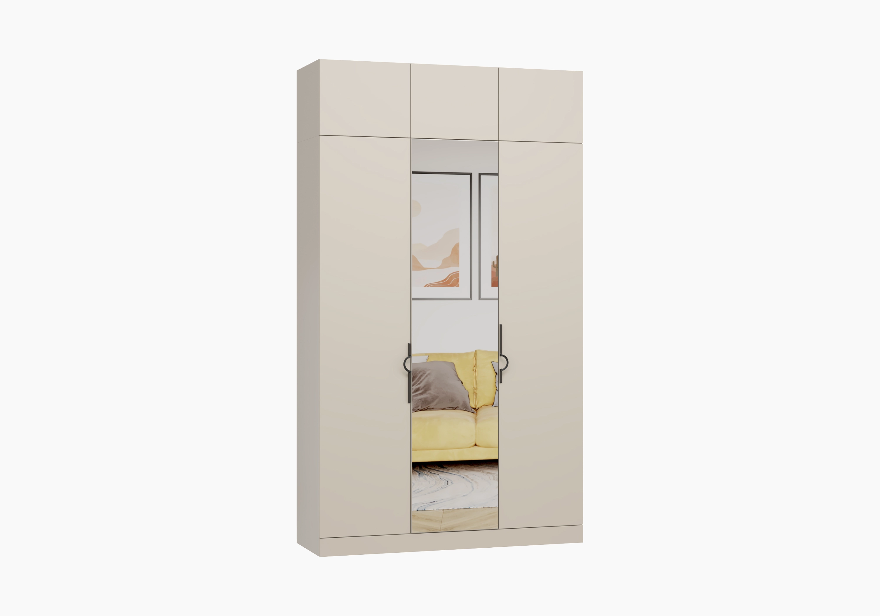 Распашной шкаф Элавия-3 Премиум с зеркалом и антресолью