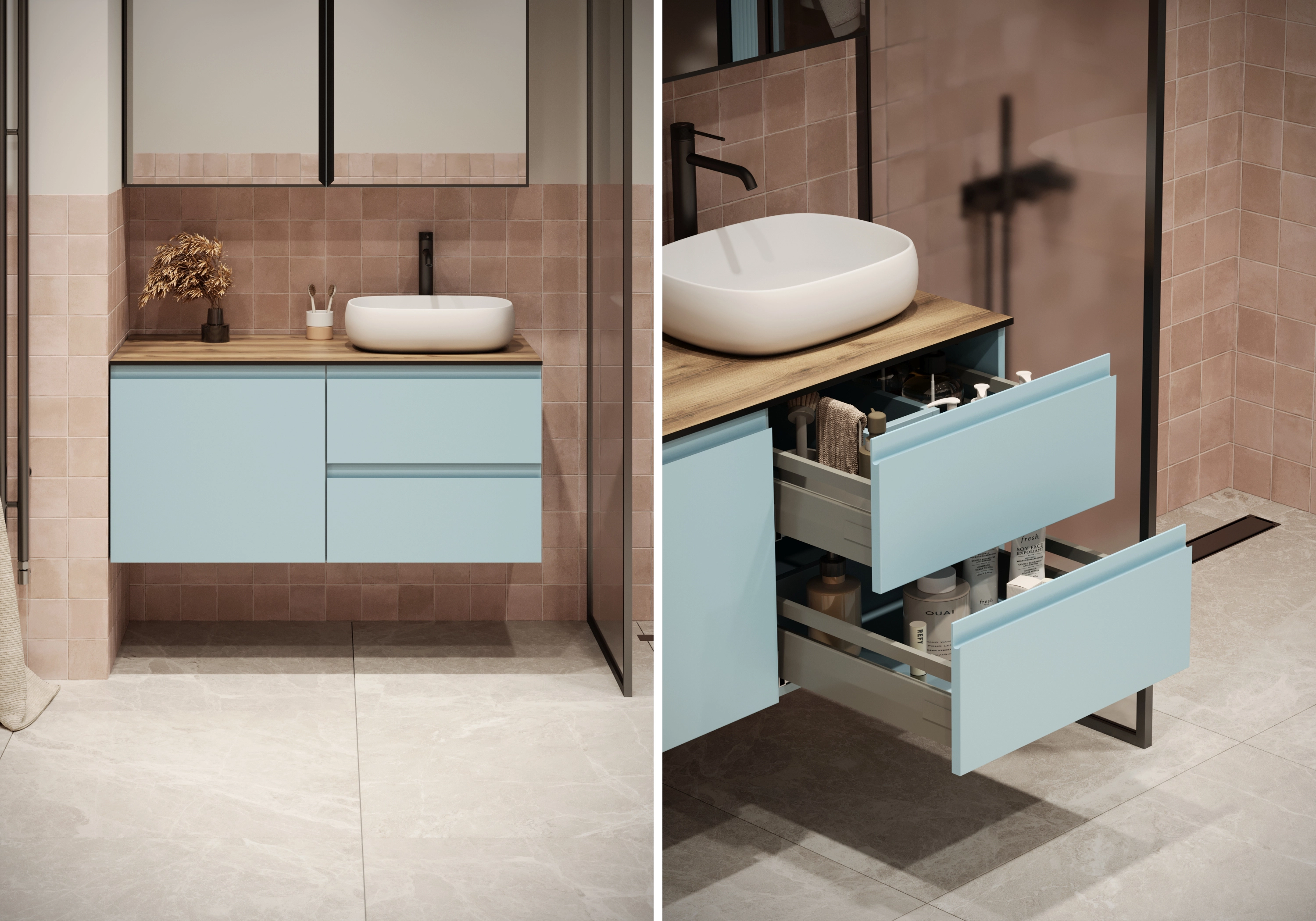 Подвесная тумба в ванную комнату Пьоджа-3