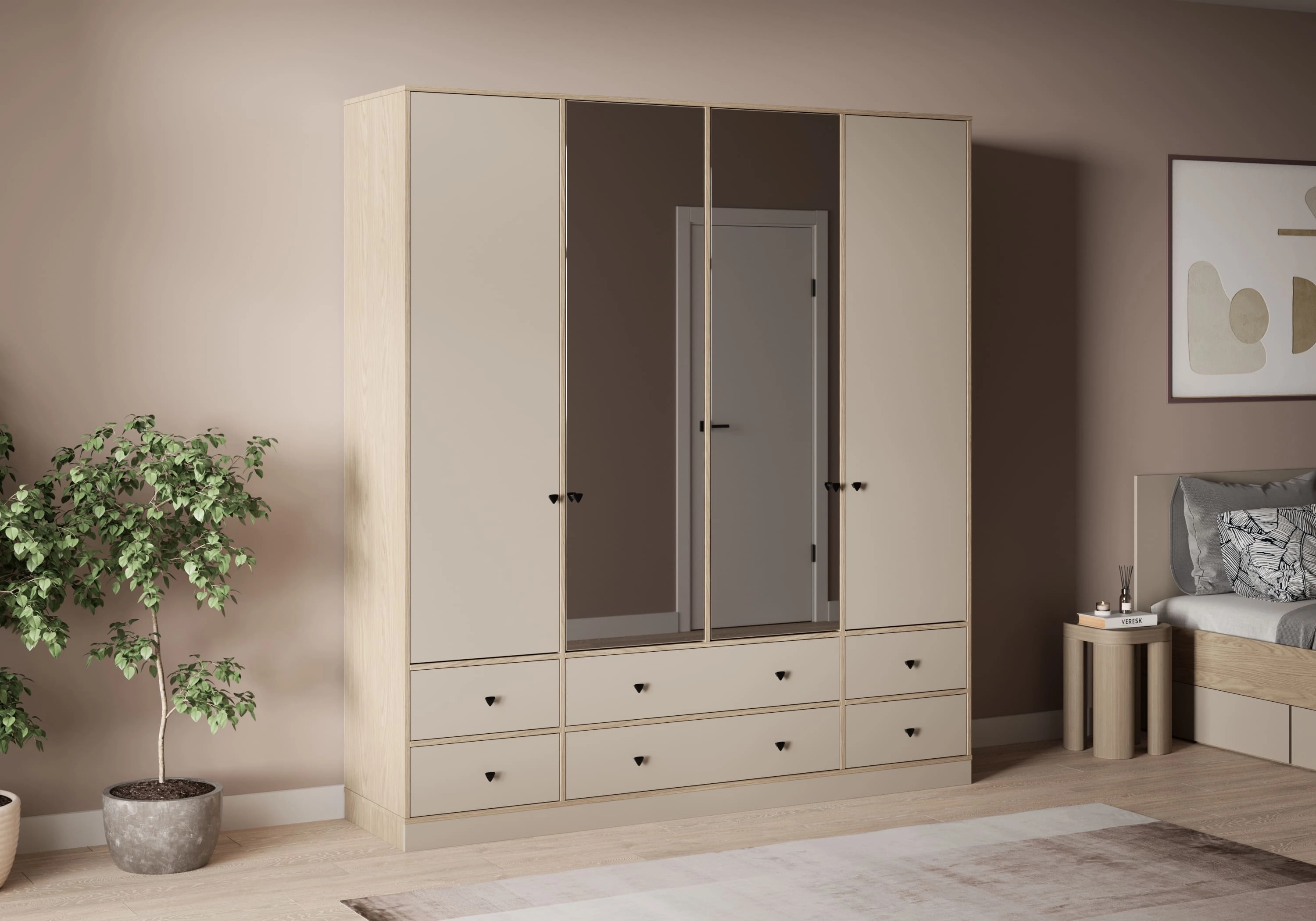 Распашной шкаф Виггинс-4 с зеркалом