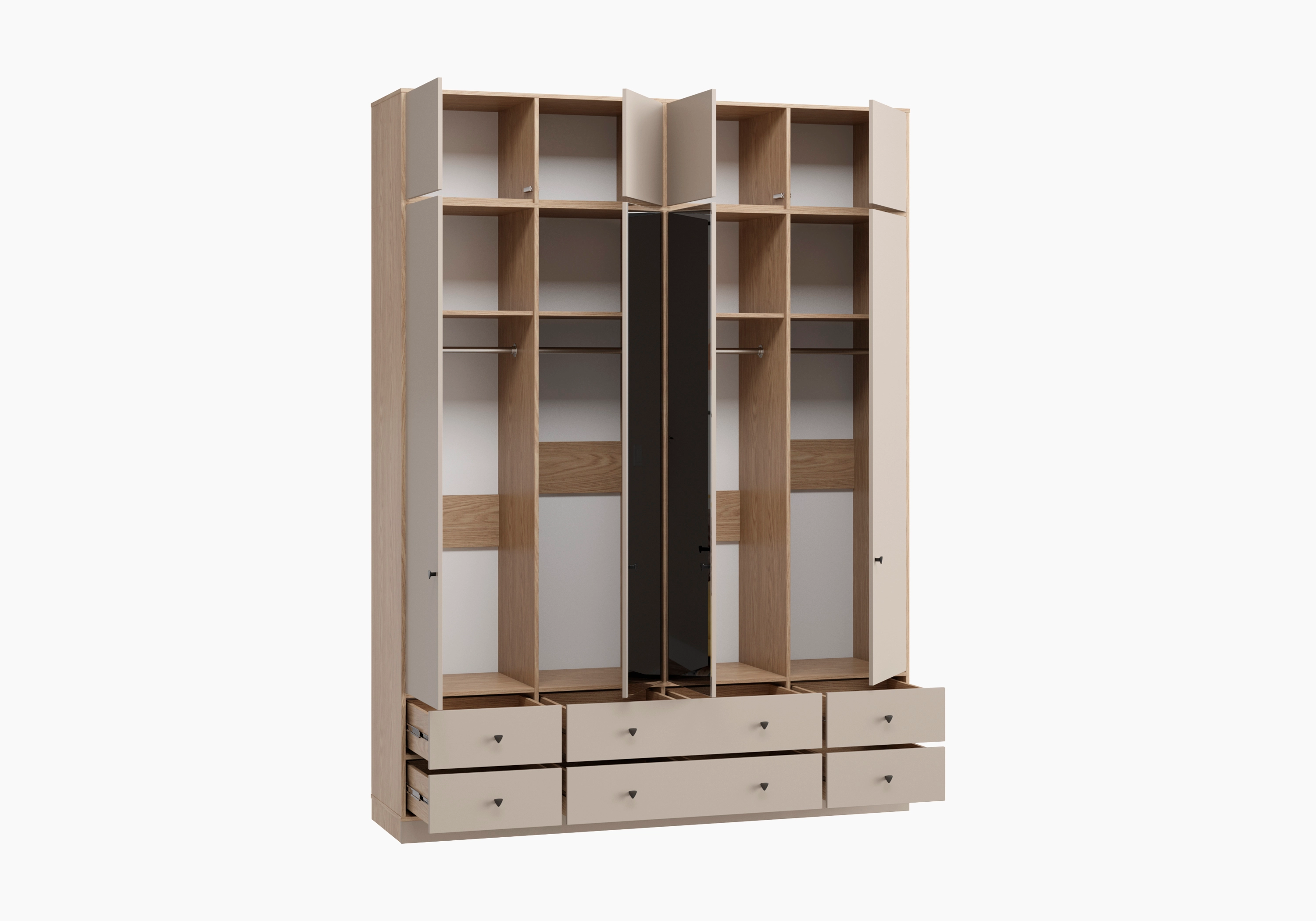 Распашной шкаф Виггинс-4 с зеркалом и антресолью