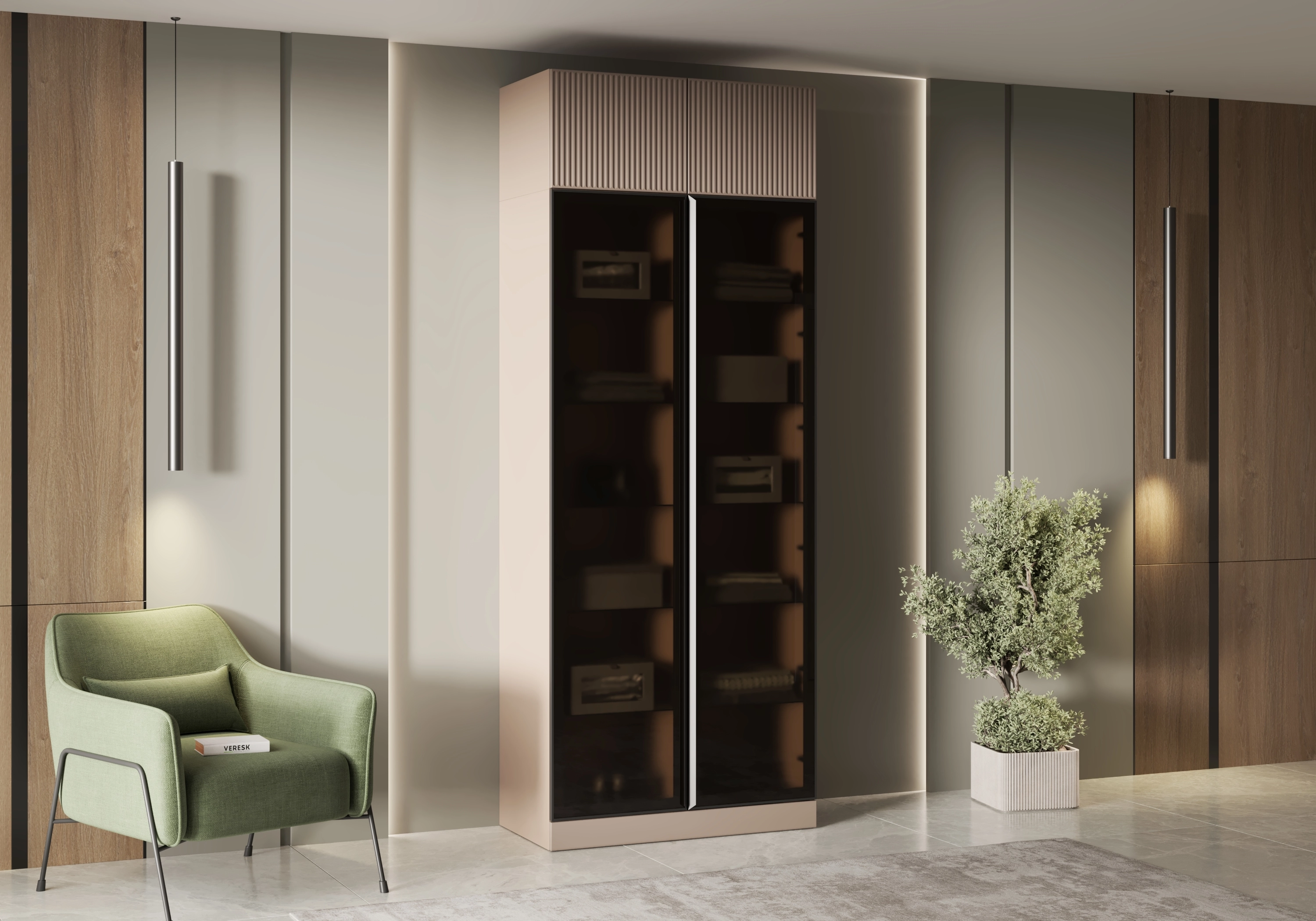 Витрина Дарио-2С с антресолью