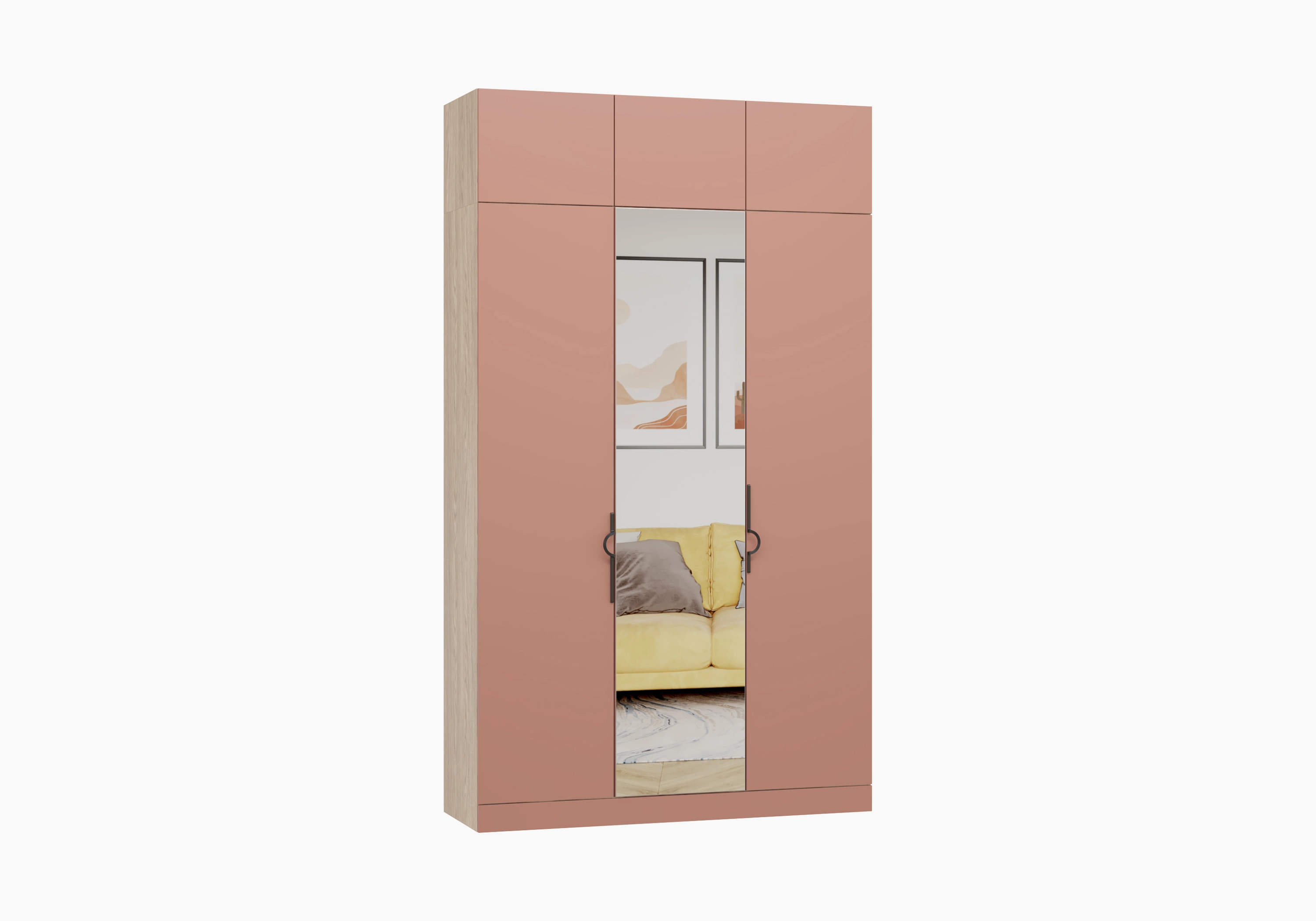 Распашной шкаф Элавия-3 Премиум с зеркалом и антресолью