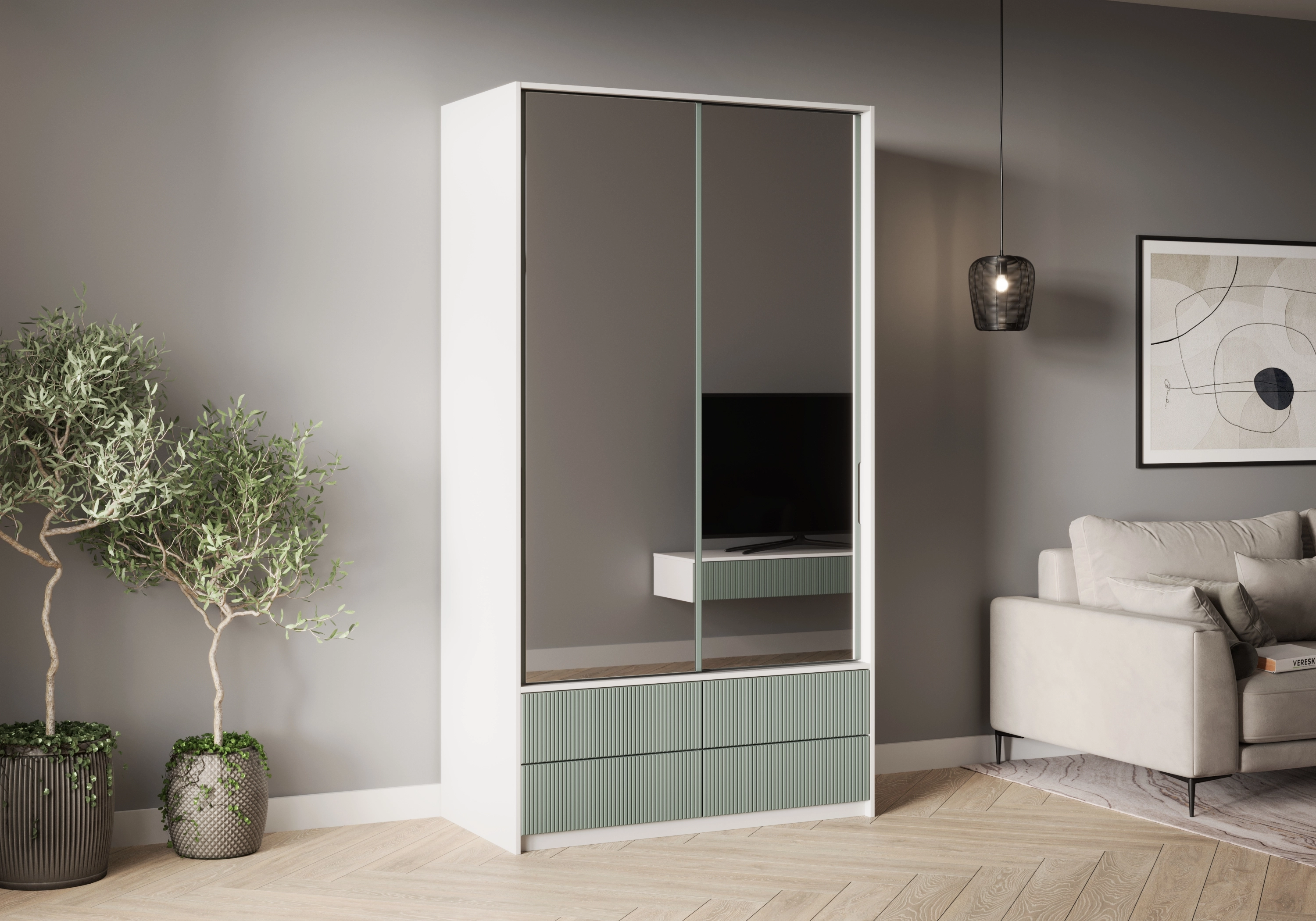 Шкаф-купе Катания-2.2 с зеркалом