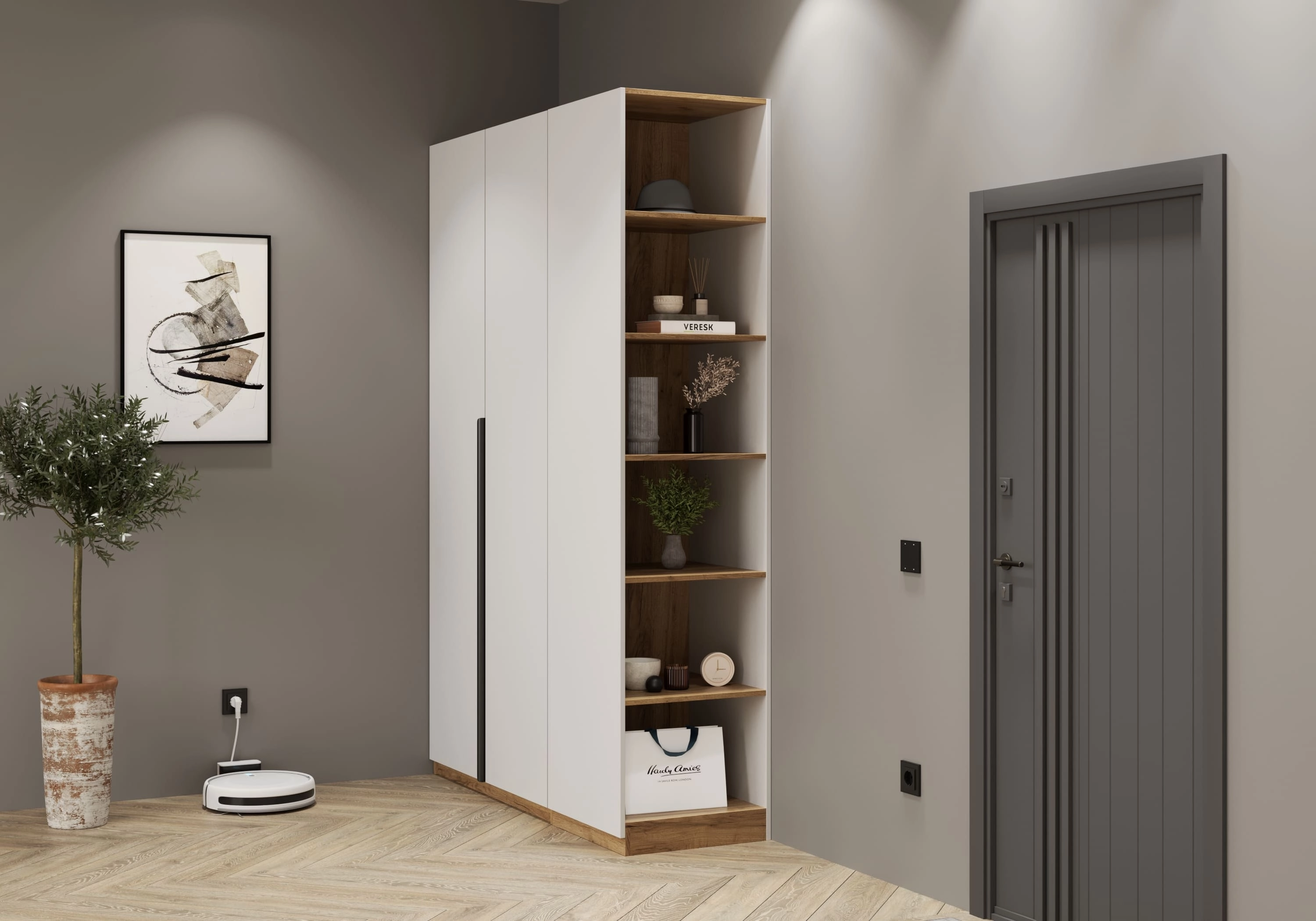 Торцевой стеллаж Салленс с полками