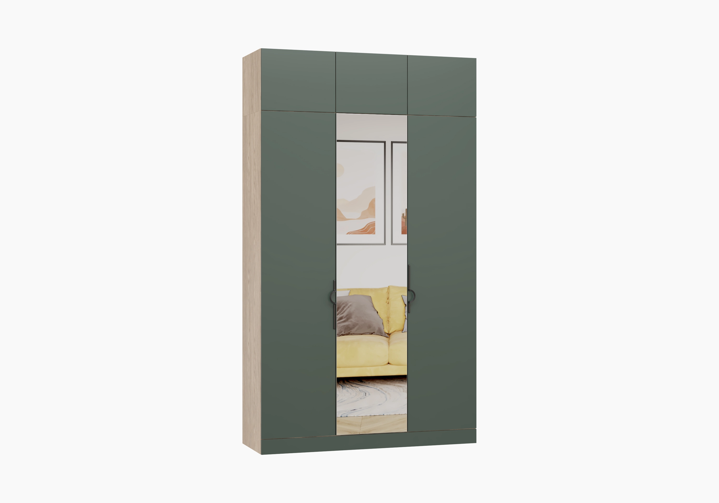 Распашной шкаф Элавия-3 Премиум с зеркалом и антресолью