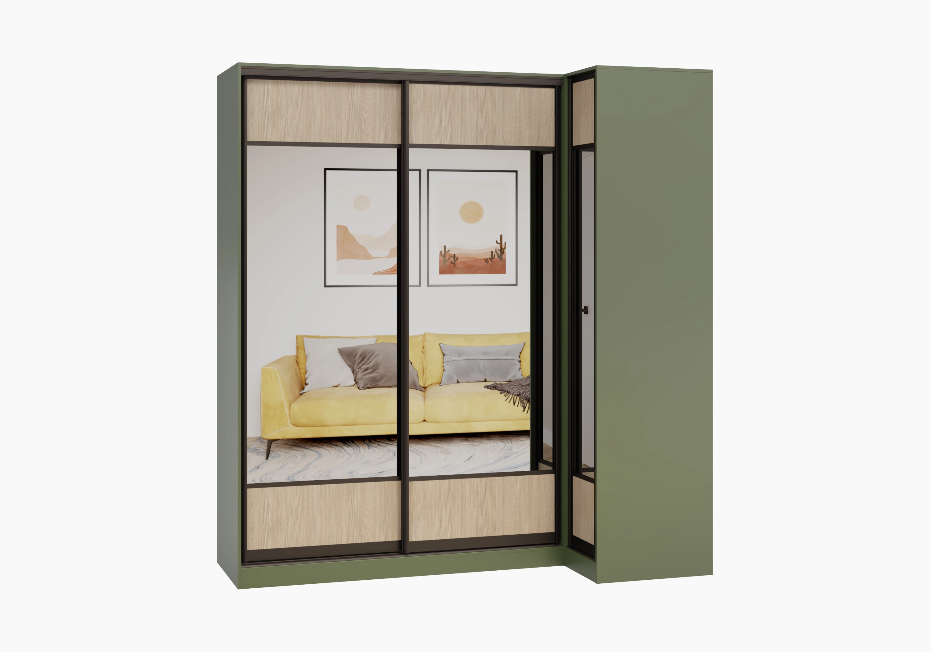 Шкаф-купе угловой Борден-5-1 1000 Премиум