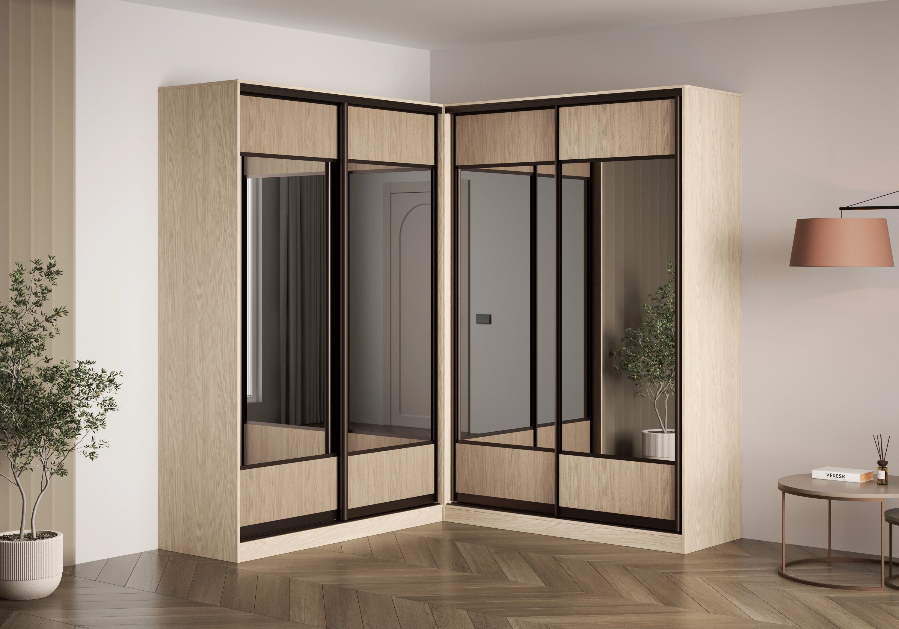 Четырехдверный шкаф-купе Борден-6-1 2200 Премиум