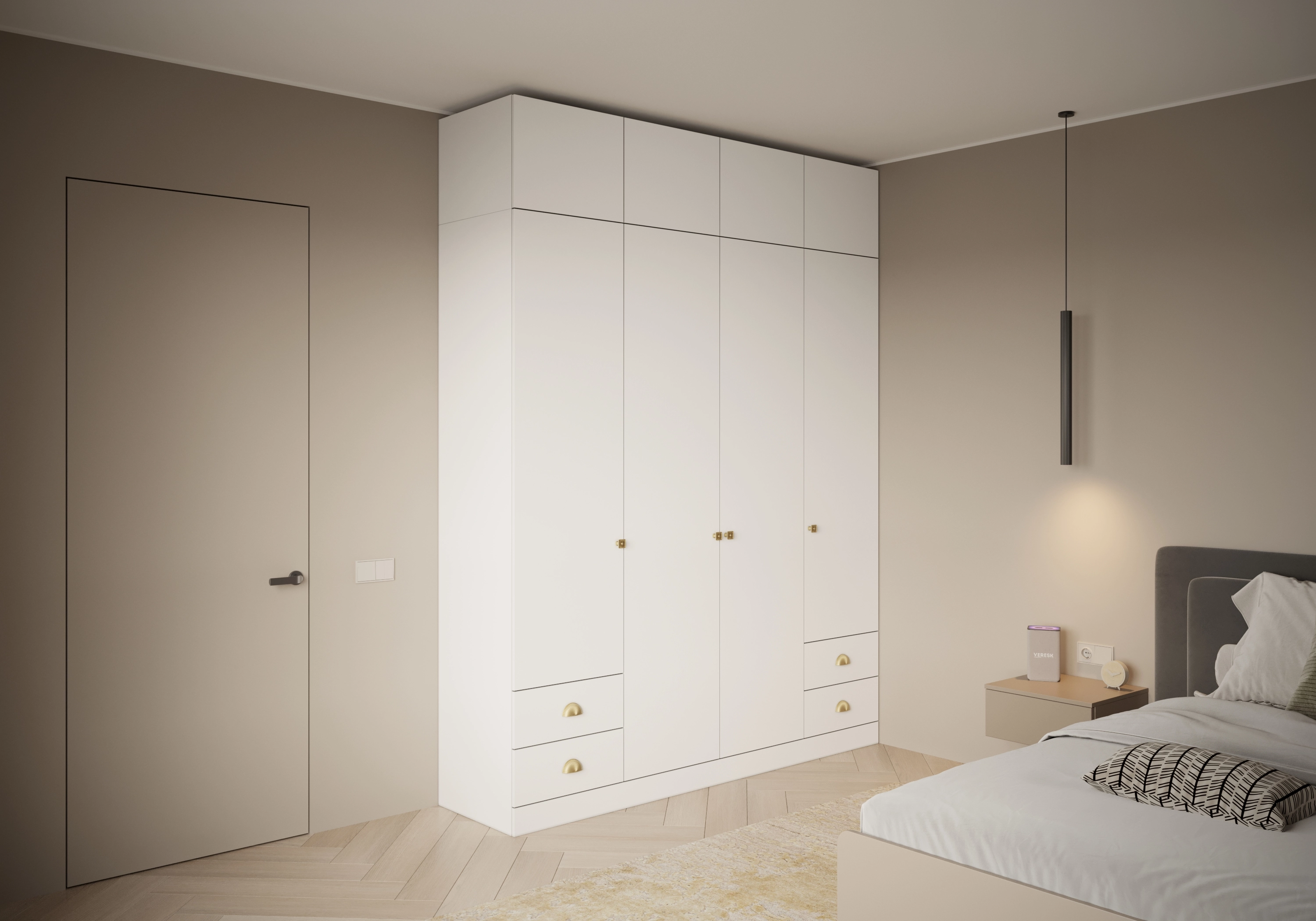 Распашной шкаф Капса-4.2.2 с антресолью