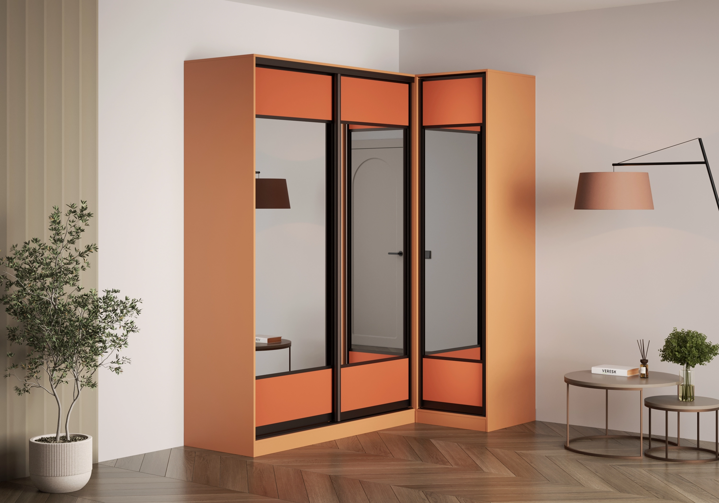 Шкаф-купе угловой Борден-5-1 1200 Премиум