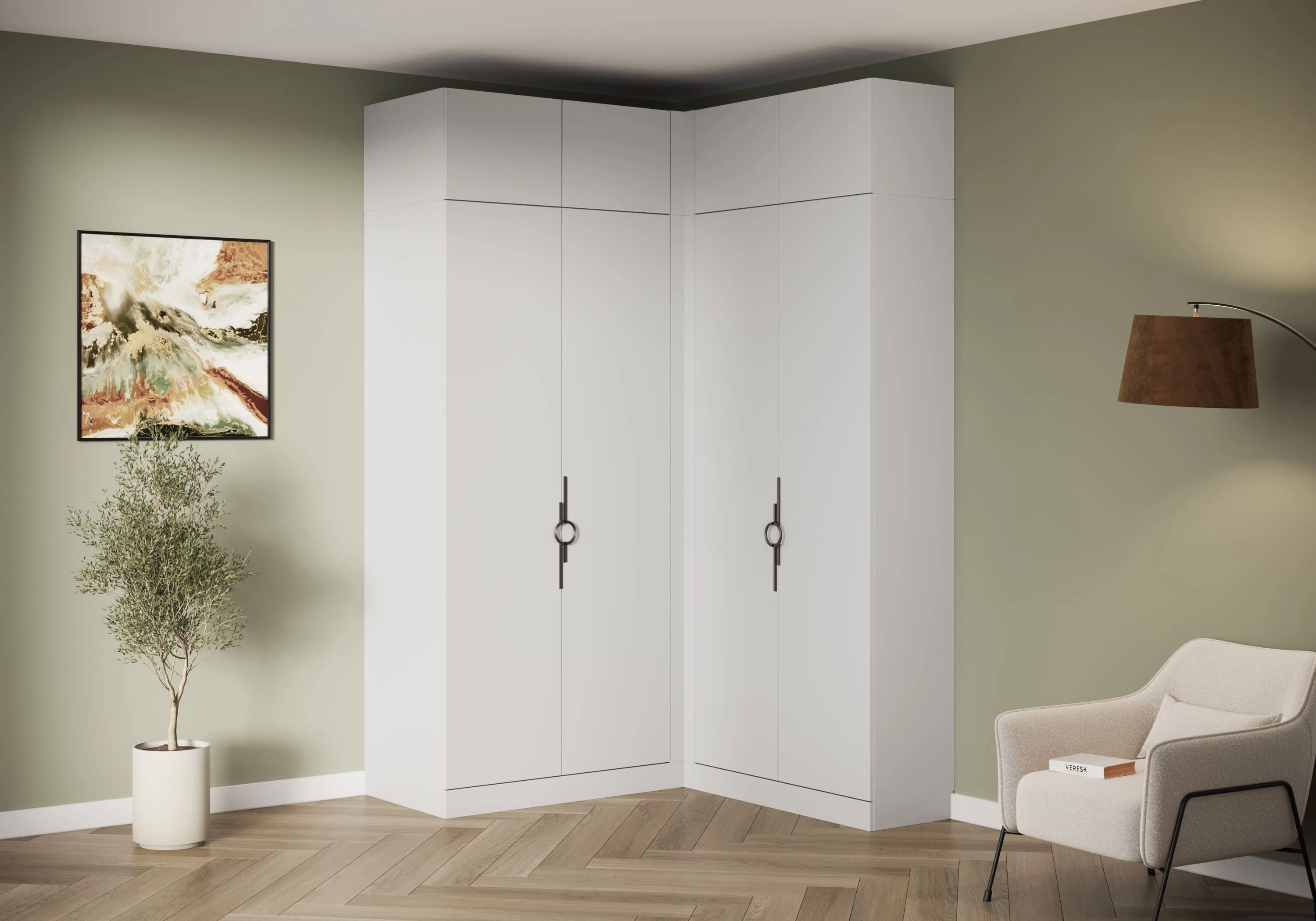 Угловой шкаф Элавия-2-400 с антресолью