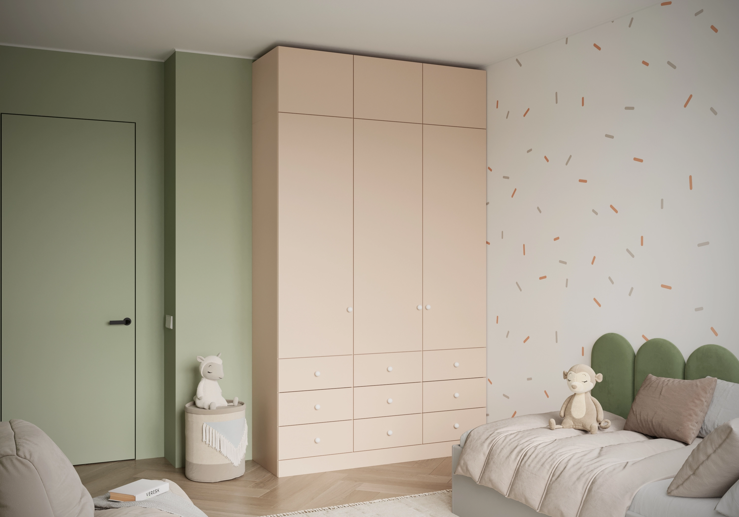 Распашной шкаф Капса-3.3.3 с антресолью