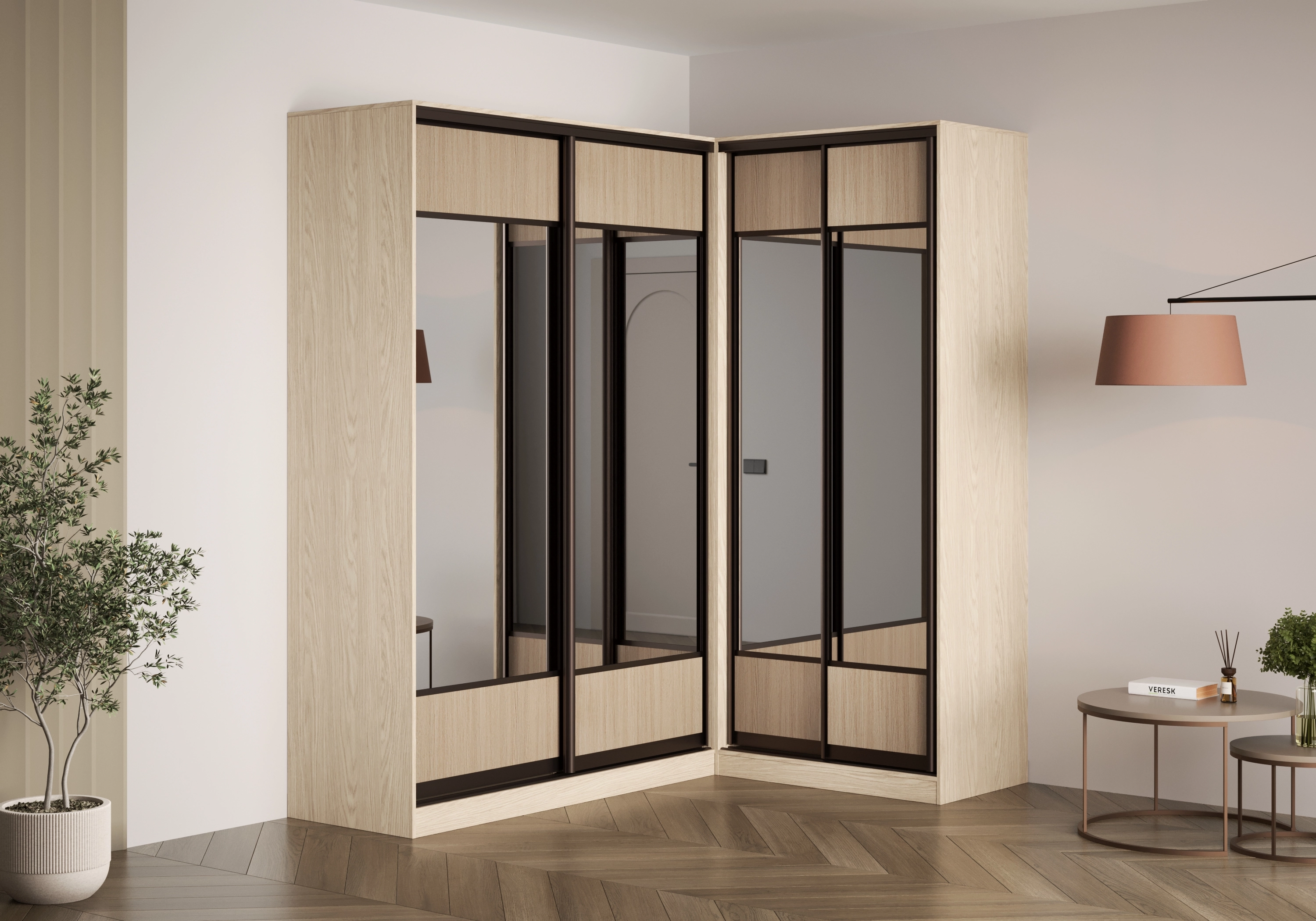 Шкаф-купе угловой Борден-6-1 1600 Премиум