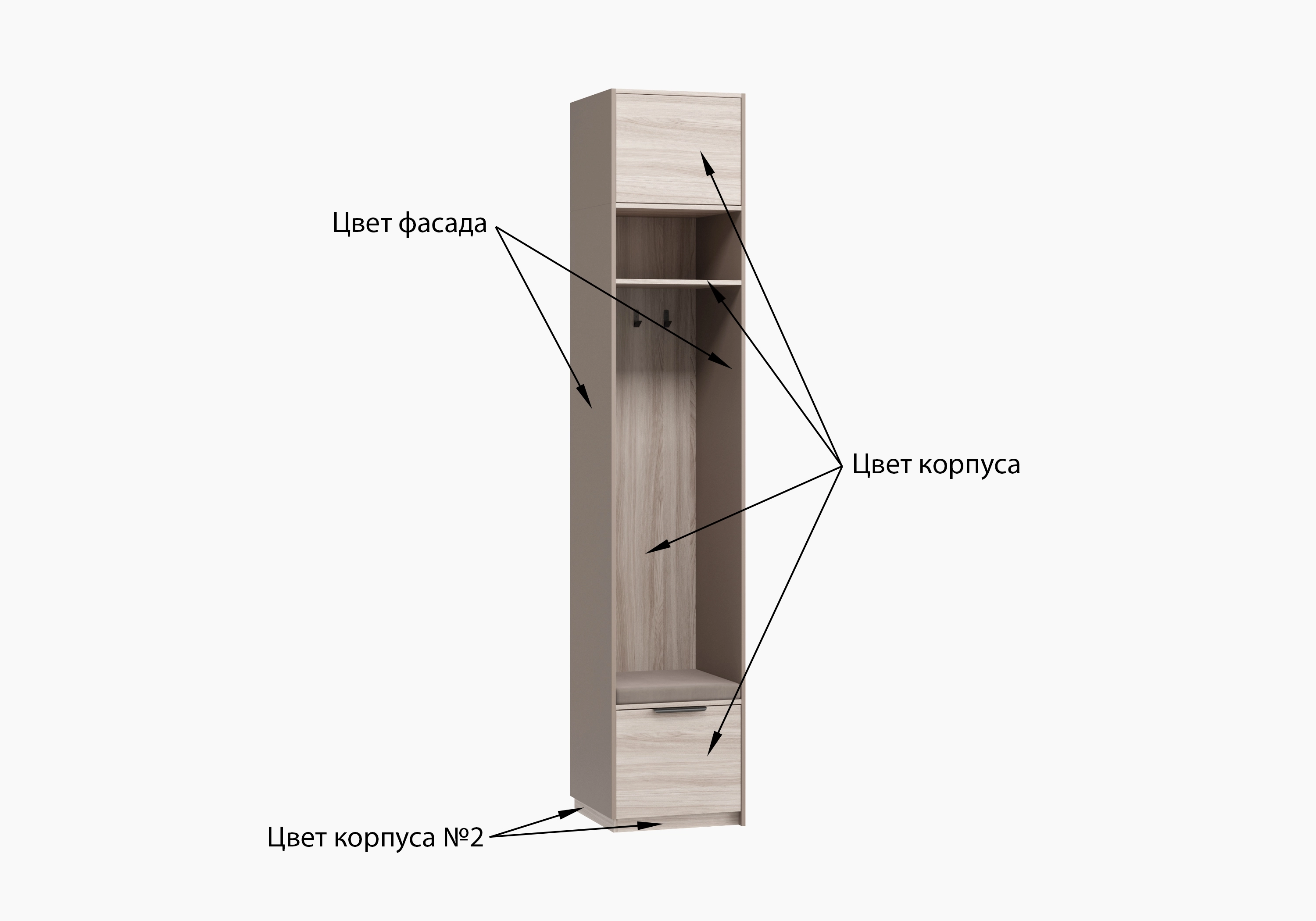 Мини-прихожая Салленс Премиум торцевая с антресолью