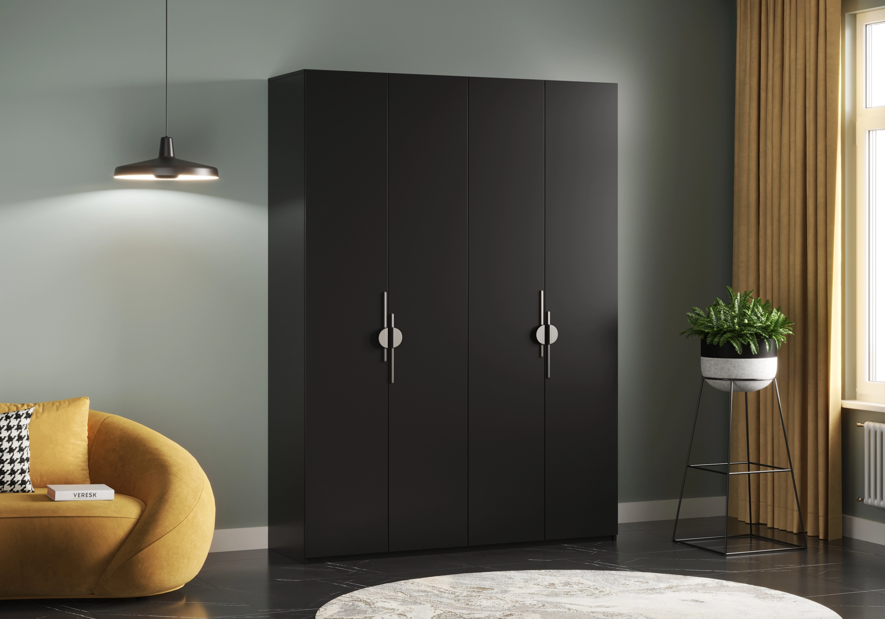 Распашной шкаф Лорэнсия-4 Графит