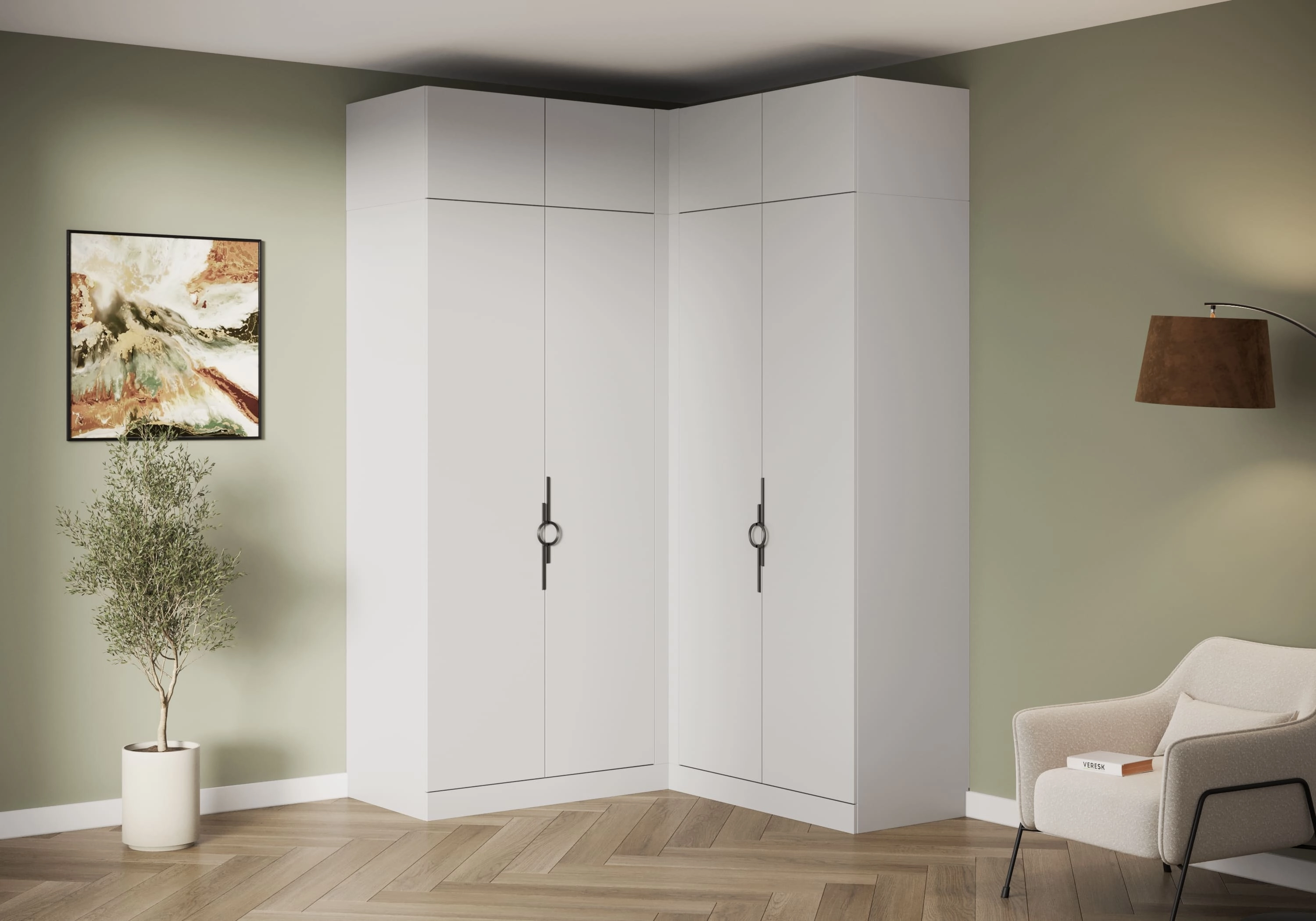 Угловой шкаф Элавия-2-550 с антресолью