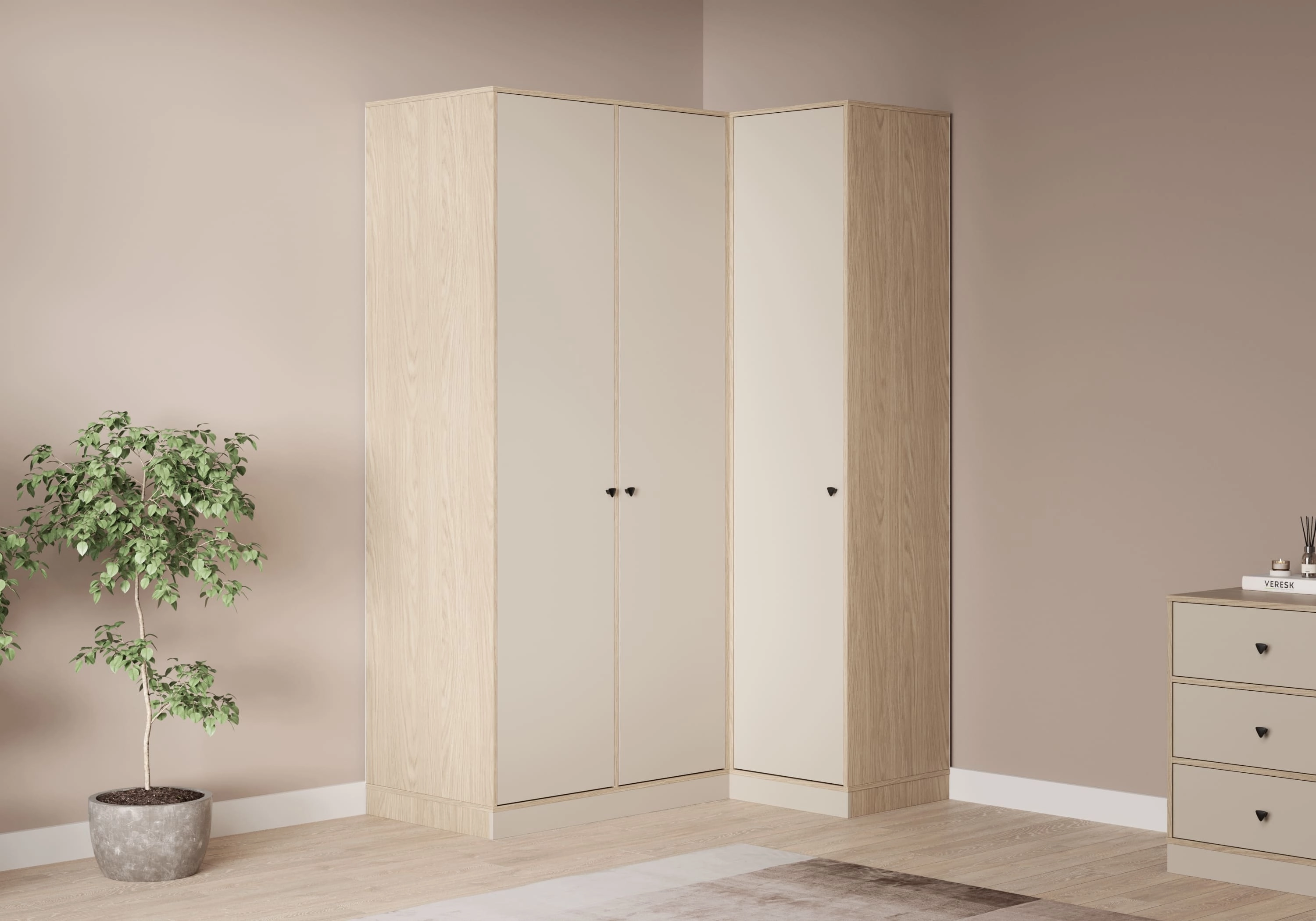 Распашной шкаф угловой Виггинс-2.1 600