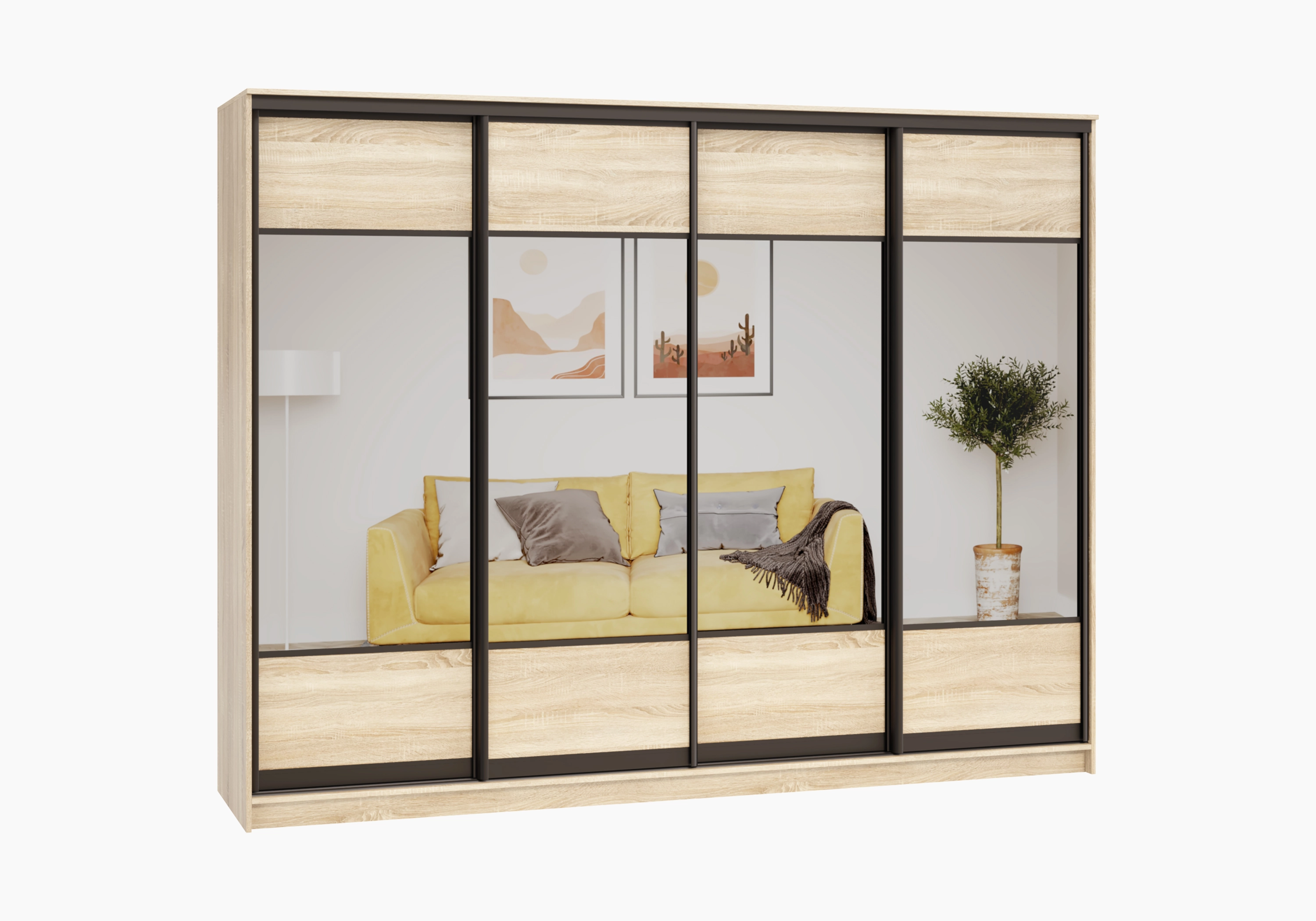 Прямой шкаф-купе Борден-4-1