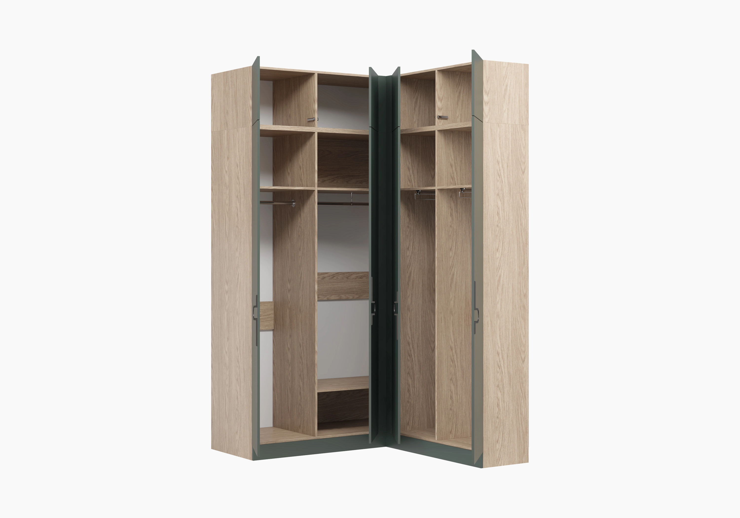 Распашной шкаф угловой Элавия-2-400 Премиум с антресолью